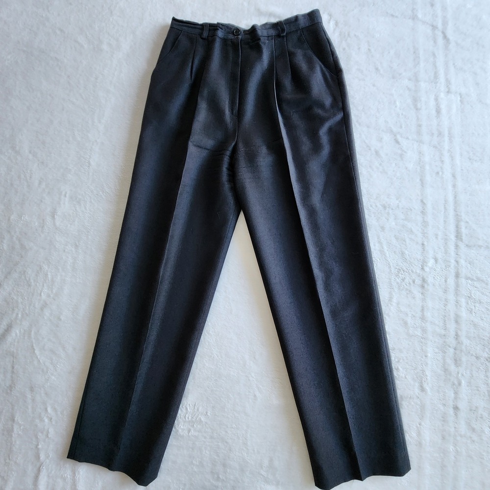 Vintage 100% Wool Pants Womens 10 P 27W 27.5L Pleated Office‎ Work Preppy Winter